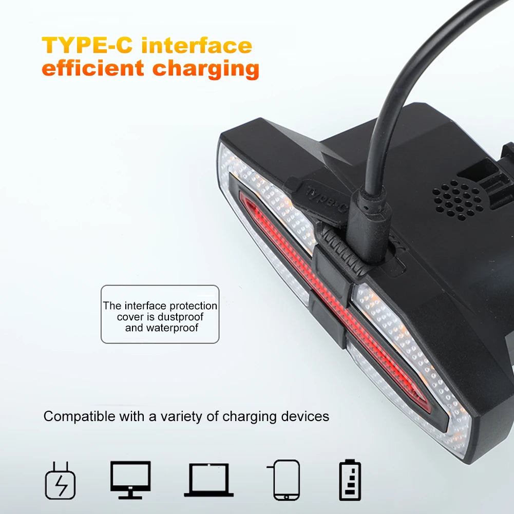 Luz trasera recargable para bicicleta con intermitentes, luz trasera inalámbrica con control remoto, luz de advertencia para ciclismo nocturno.