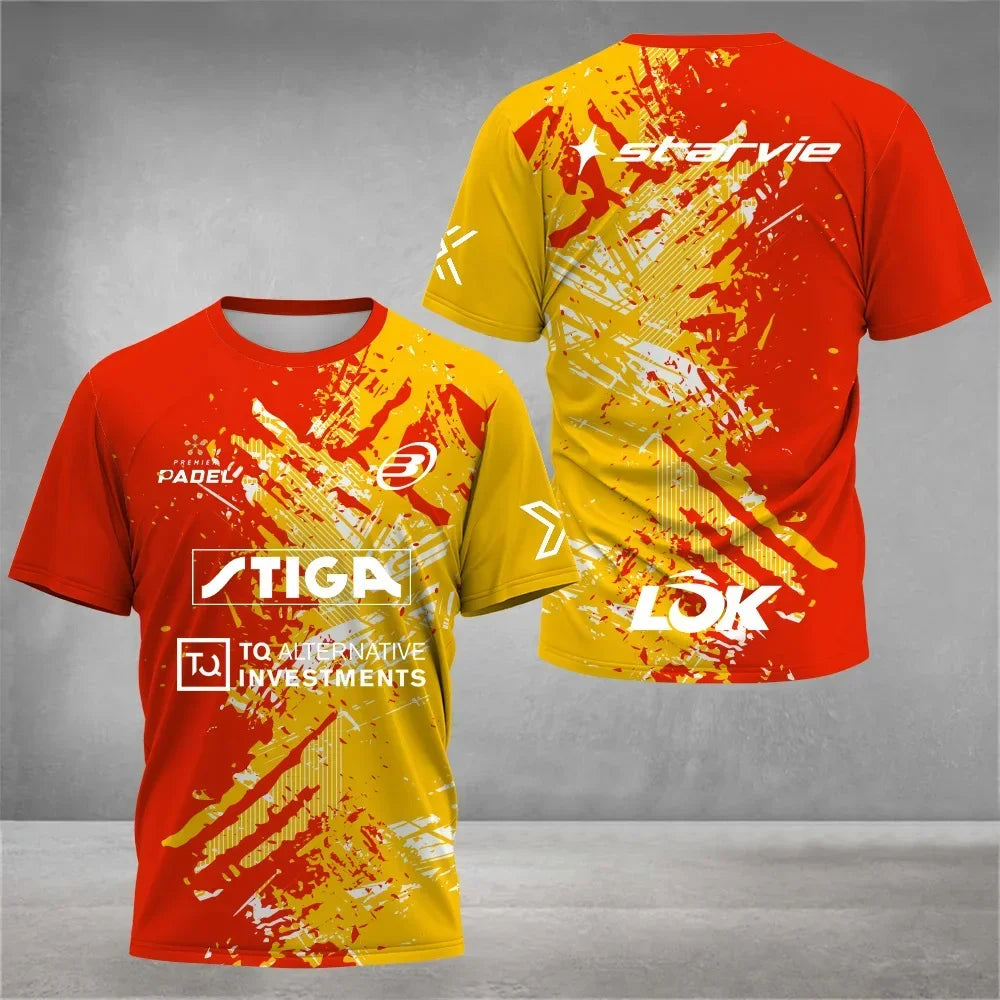 Fashion new Men's Quick Dry Tennis T-Shirt Summer Loose Padel Clothing Outdoor Badminton Running T-Shirts Sport Short Sleeve top