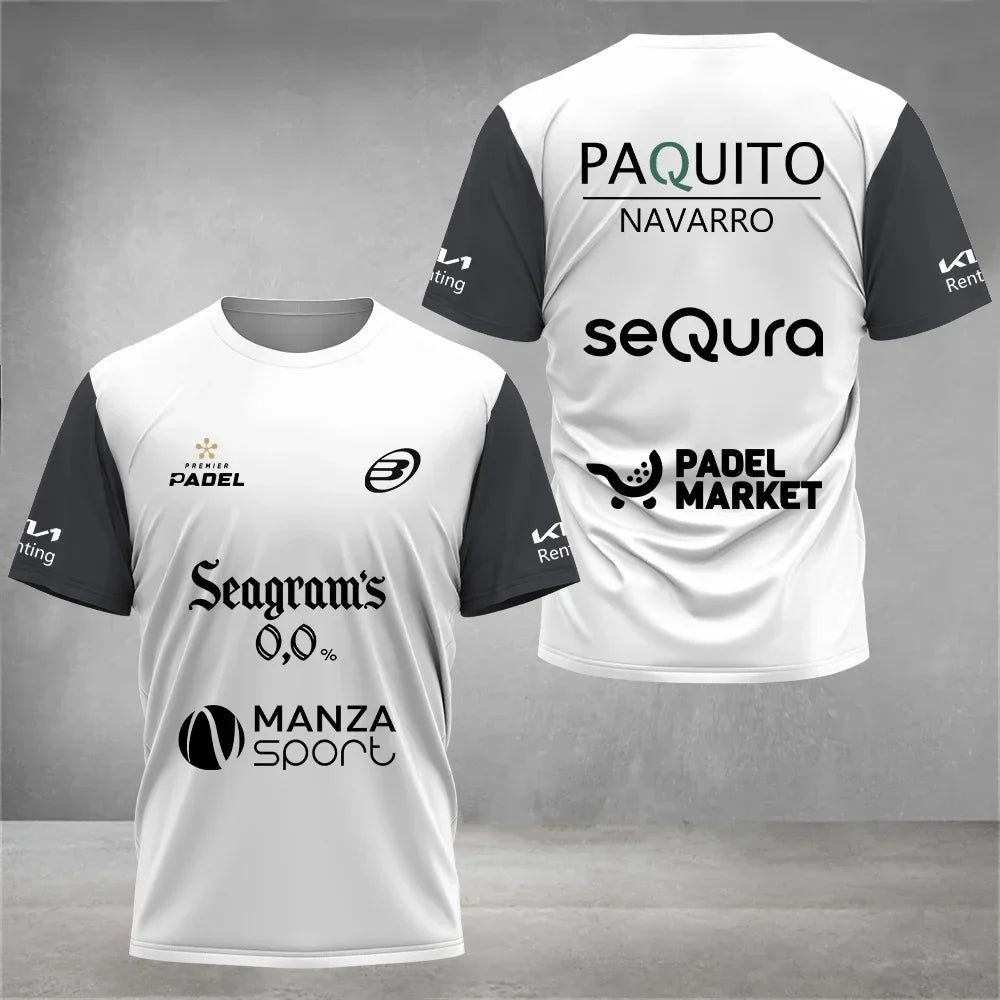 Men's T-shirt Cool Sweat Absorption Short Sleeve New Summer Sports Short Sleeve Breathable Short Sleeve Padel Men's Top T-shirt