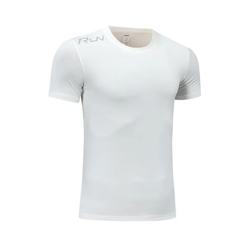 Fitness T-Shirts Quick Drying Gym Jersey Sports Running Short Sleeves Compression Shirt Elastic Tight Men Sportswear Clothing