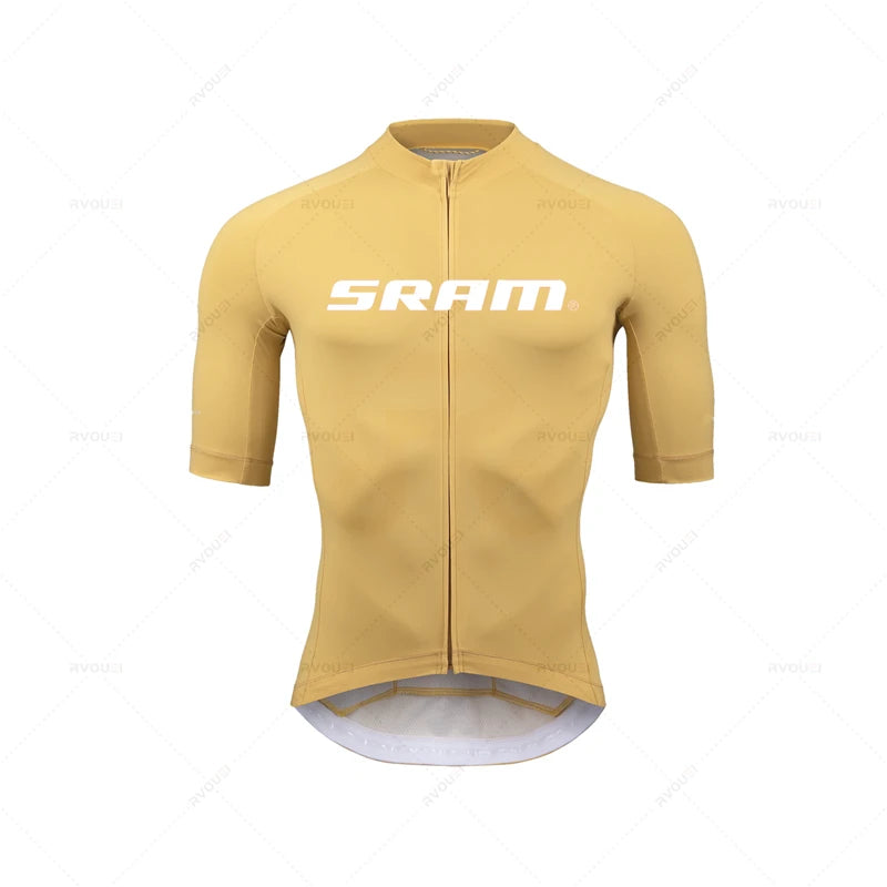 Conjunto de maillot de ciclismo Sram 2023, manga corta, transpirable, para hombre, para verano, MTB, MTB, ropa de ciclismo, uniforme