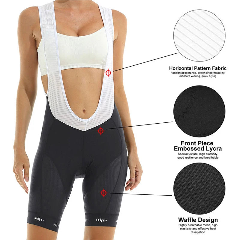 Culotte de ciclismo X-TIGER para mujer, acolchado, para MTB, para rutas de hasta 6 horas, corte ajustado, protección UPF 50+.