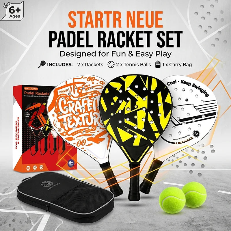 Tennis racket Best Beginner Padel Racket with EVA Softcore Lightweight Paddle for Control and Accuracy on Court for Kids Adult