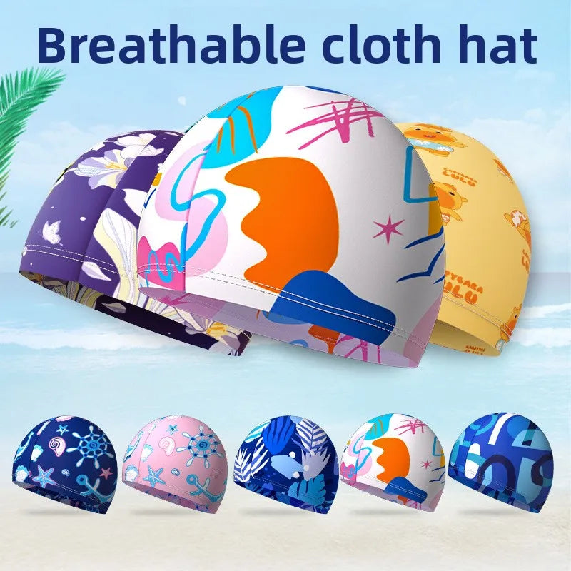 High Elastic Swim Cap for Children Adults Unisex Comfortable Polyester Spandex Swimming Hat