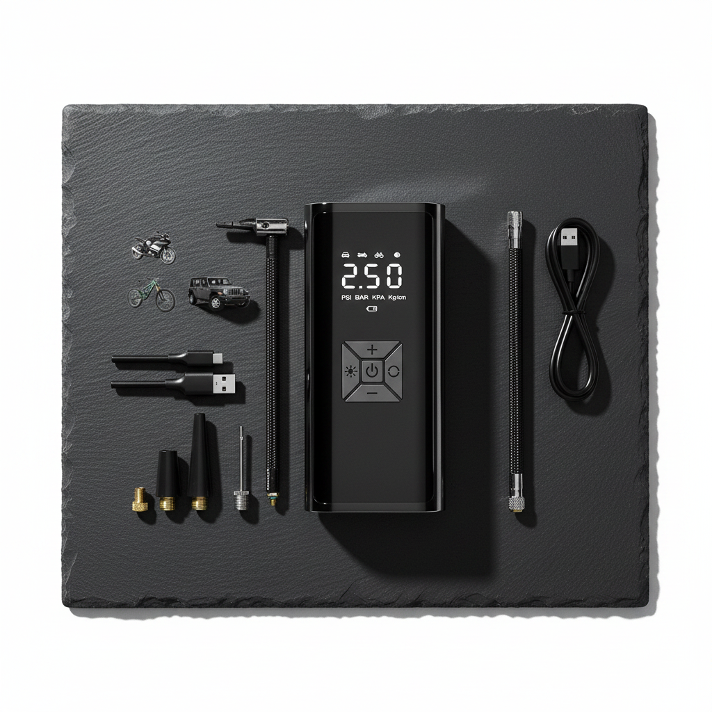 Compresor flat lay